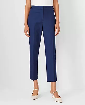 Ann Taylor The Button Tab High Rise Eva Ankle Pant Polished Denim