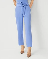 Ann Taylor The Petite Tie Waist Ankle Pant Crepe Pure Peri Women's