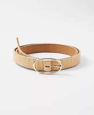 Ann Taylor Oval Buckle Straw Belt