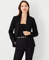 Ann Taylor The Cutaway Blazer in Linen Twill Size 0 Black Women's