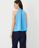 Ann Taylor Button Halter Top Cerulean Blue Women's