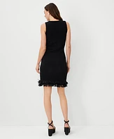 Ann Taylor Fringe Sleeveless Dress Black Women's