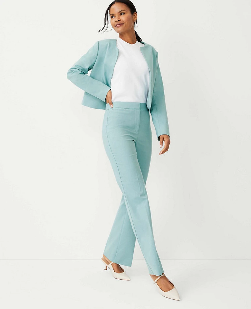 Ann Taylor The High Rise Trouser Pant Texture Peacock Teal Melange Women's