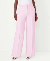 Ann Taylor The High Rise Wide Leg Pant Cross Weave Fragrant Lilac Women's