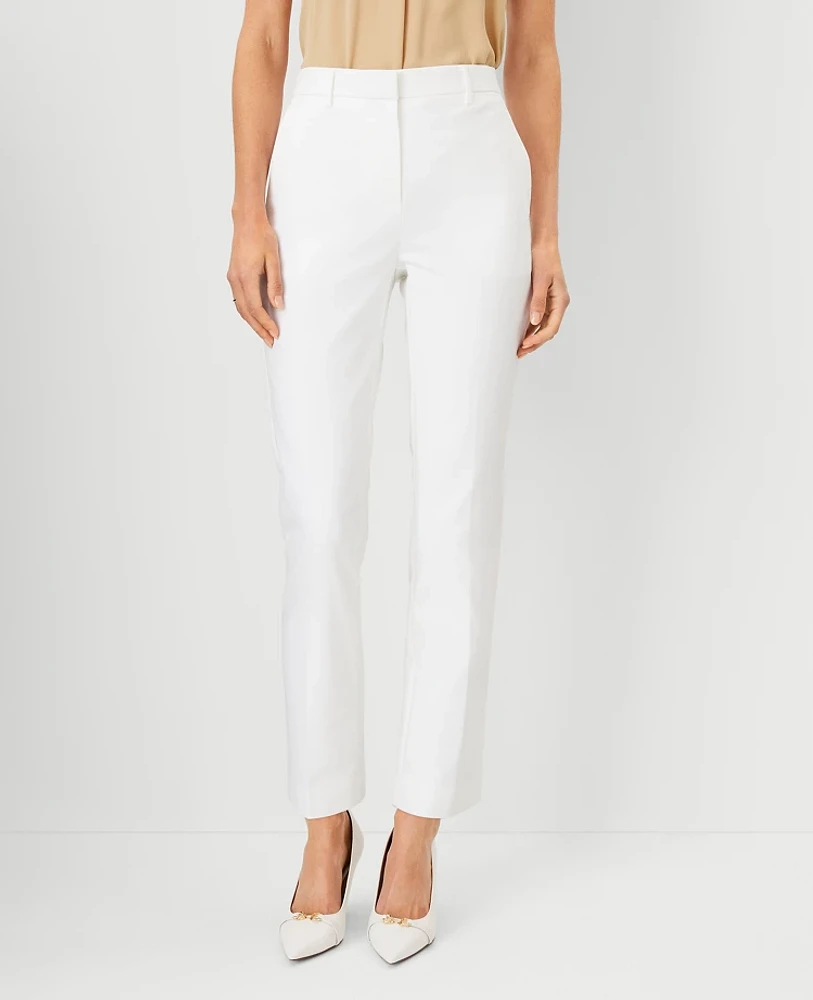 Ann Taylor The Petite High Rise Everyday Ankle Pant in Stretch Cotton - Curvy Fit Size 4 White Women's