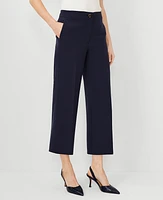 Ann Taylor The Petite Kate Wide Leg Crop Pant Crepe