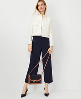 Ann Taylor The Petite Kate Wide Leg Crop Pant Crepe