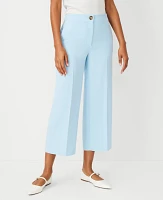 Ann Taylor The Petite Kate Wide Leg Crop Pant Crepe Perfect Sky Women's