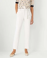 Ann Taylor The Petite Tie Waist Ankle Pant Crepe Winter White Women's