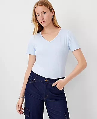 Ann Taylor Pima Cotton V-Neck Tee