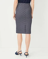 Ann Taylor Checked Pull On Pencil Skirt Night Sky Women's