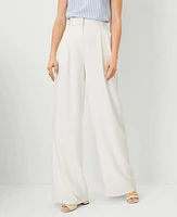 Ann Taylor The Petite Pleated Wide-Leg Pant Winter White Women's