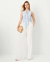 Ann Taylor The Petite Pleated Wide-Leg Pant Winter White Women's