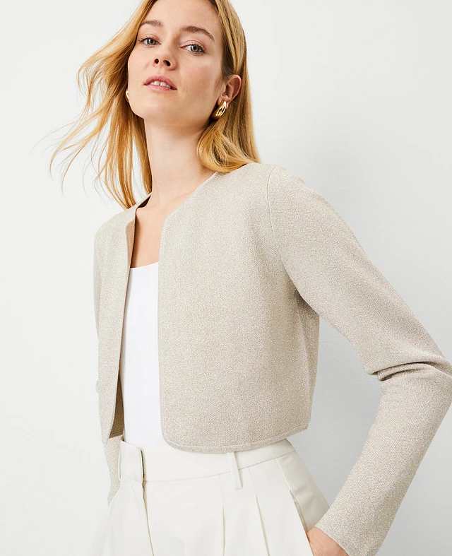 Ann Taylor Shimmer Shrug Dress Cardigan Winter White Women's | Dulles Town  Center