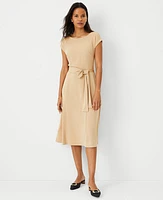 Ann Taylor Belted Cap Sleeve Flare Dress Baguette Women's