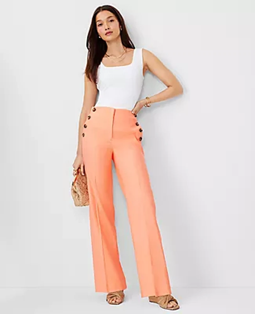 Ann Taylor The Straight Sailor Pant in Linen Blend