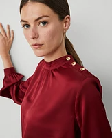 Ann Taylor Shoulder Button Blouse Women's