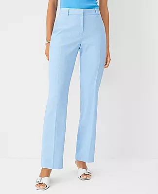 Ann Taylor The Petite Sophia Straight Pant Houndstooth Linen Twill