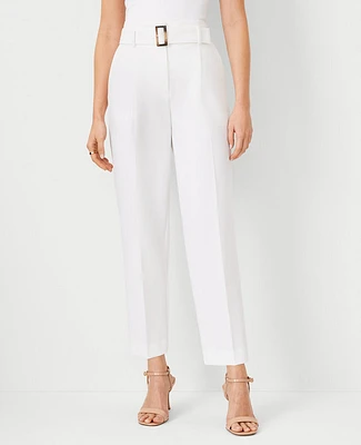 Ann Taylor The Tall Belted Pleated Taper Pant White Women's