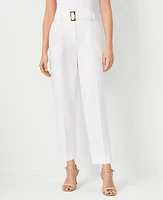 Ann Taylor The Tall Belted Pleated Taper Pant White Women's