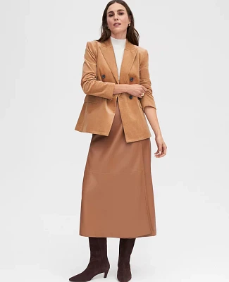 Ann Taylor Corduroy Peak Lapel Blazer Perfect Camel Women's