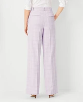 Ann Taylor The Petite High Rise Wide Leg Pant Plaid Cool Lotus-Baguette Women's