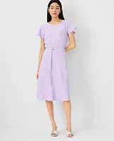 Ann Taylor Petite Belted Flare Midi Dress