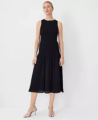 Ann Taylor Petite Smocked Flare Pocket Maxi Dress