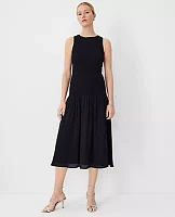 Ann Taylor Petite Smocked Flare Pocket Maxi Dress