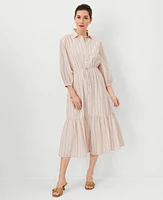 Ann Taylor Petite AT Weekend Dobby Flare Midi Dress Women's