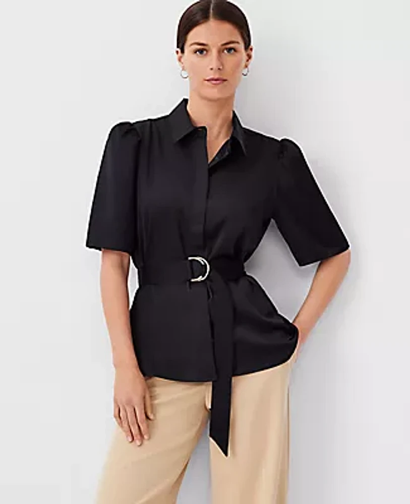 Ann Taylor Belted Tunic Shirt