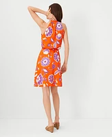 Ann Taylor Petite Halter Flare Dress Flame Azalea Women's