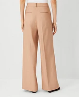 Ann Taylor The High Rise Pleated Wide Leg Pant Linen Twill