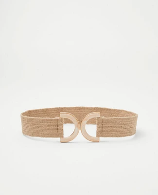 Ann Taylor Acetate Buckle Stretch Belt Size L/XL Natural Women's