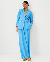 Ann Taylor The Petite Pleated Wide-Leg Pant Cerulean Blue Women's