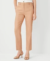 Ann Taylor The Petite High Rise Pencil Pant Linen Twill Camel Taupe Women's