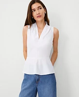 Ann Taylor Peplum Halter Top White Women's