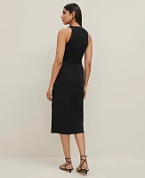 Ann Taylor Petite Halter Wrap Midi Dress Black Women's