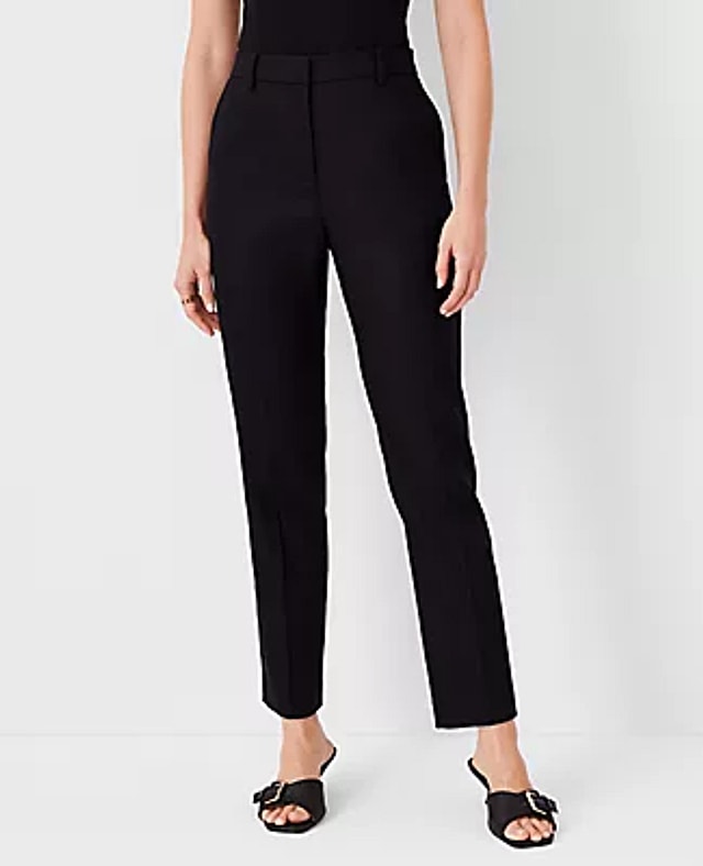 Ann Taylor The Petite High Rise Ankle Pant Linen Twill