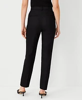 Ann Taylor The Petite High Rise Ankle Pant in Linen Twill - Curvy Fit Size 4 Black Women's