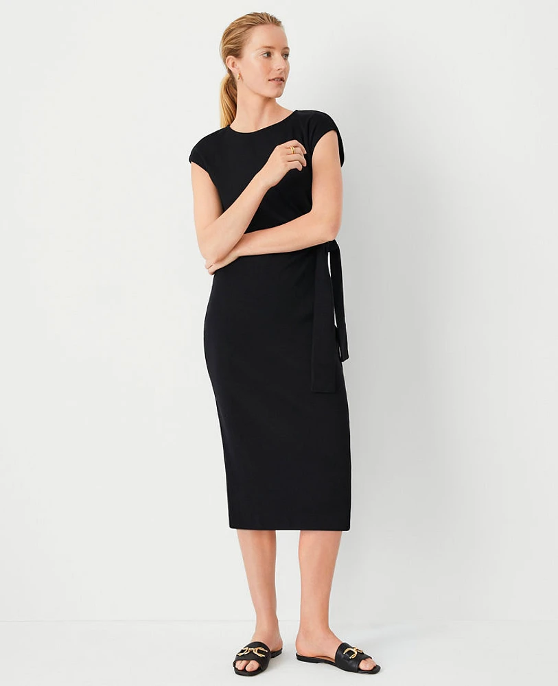 Ann Taylor Petite AT Weekend Column Midi Dress Black Women's