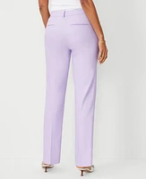 Ann Taylor The Petite Sophia Straight Pant Linen Twill - Curvy Fit Lavender Latte Women's