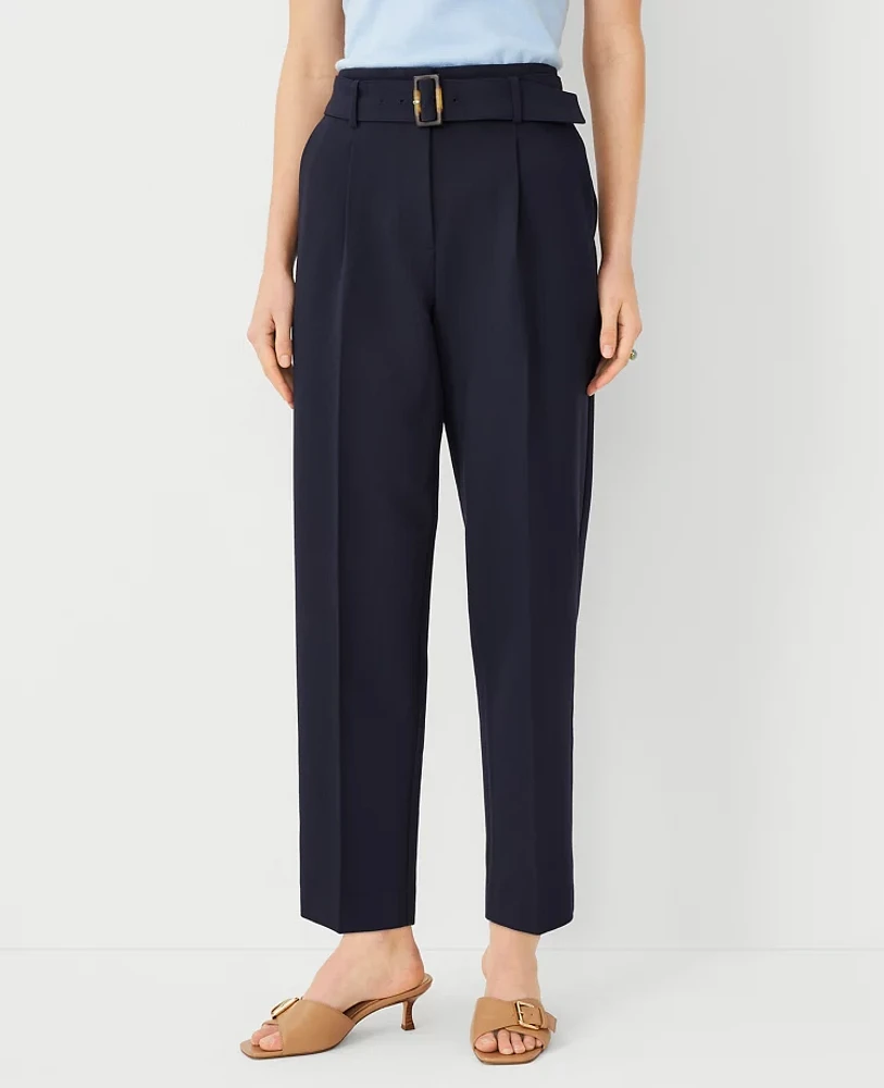 Ann Taylor The Petite Belted Taper Pant - Curvy Fit Size 2 Night Sky Women's