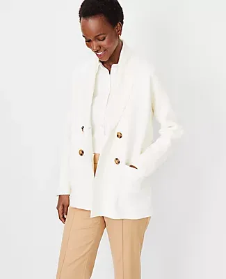 Ann Taylor Shawl Collar Double Breasted Sweater Jacket