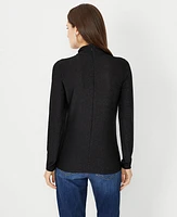 Ann Taylor Sparkle Long Sleeve Turtleneck Top Black Women's