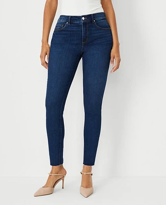 Ann Taylor Mid Rise Skinny Jeans Dark Stone Wash - Curvy Fit Women's