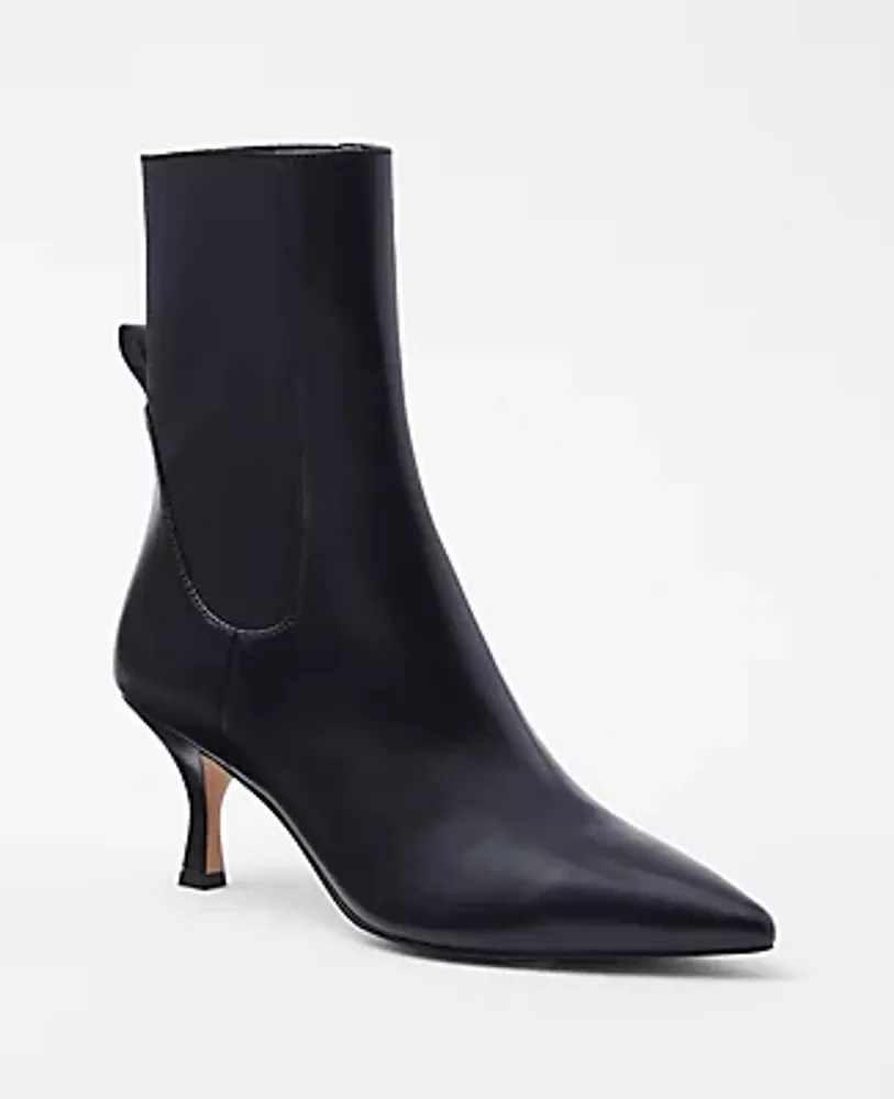 Ann Taylor Leather Stiletto Heel Booties