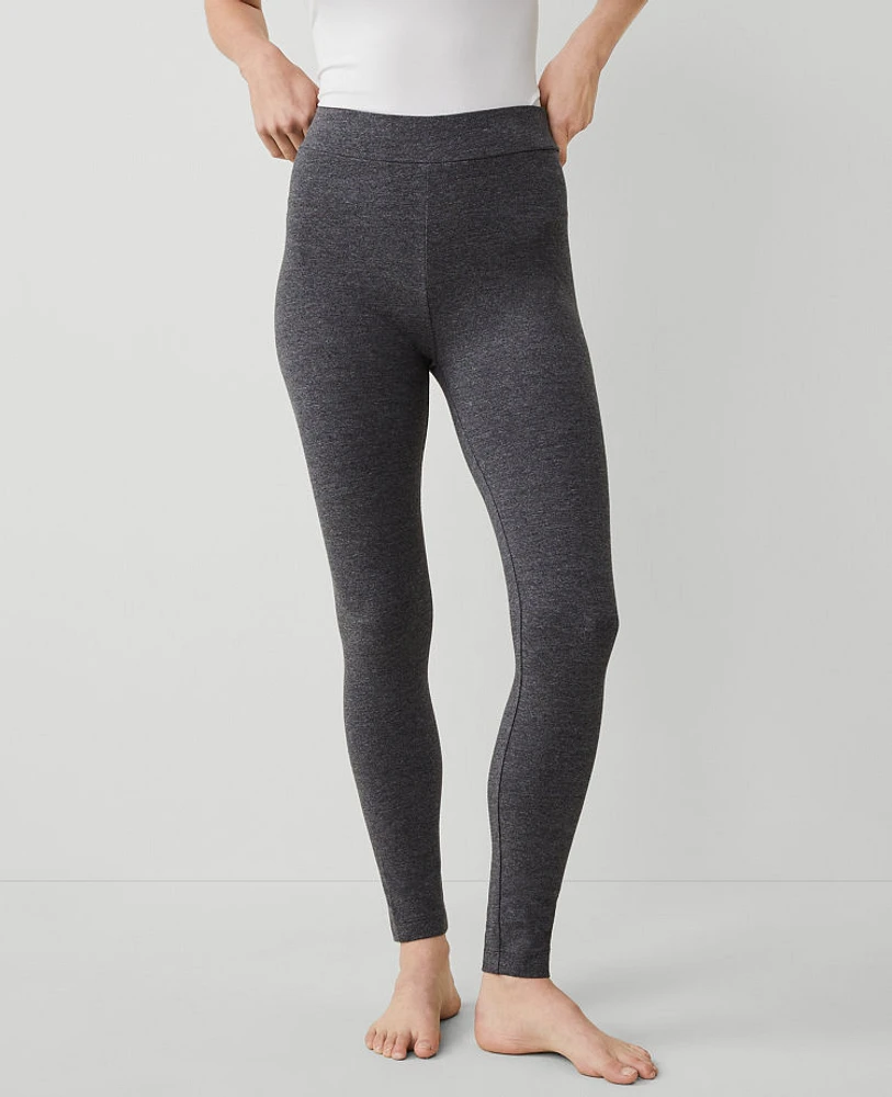 Ann Taylor Heathered Essential Leggings Dark Graphite Heather Women's