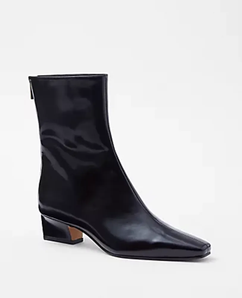 Ann Taylor Tapered Heel Leather Booties
