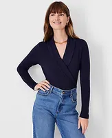 Ann Taylor Shawl Collar Wrap Top